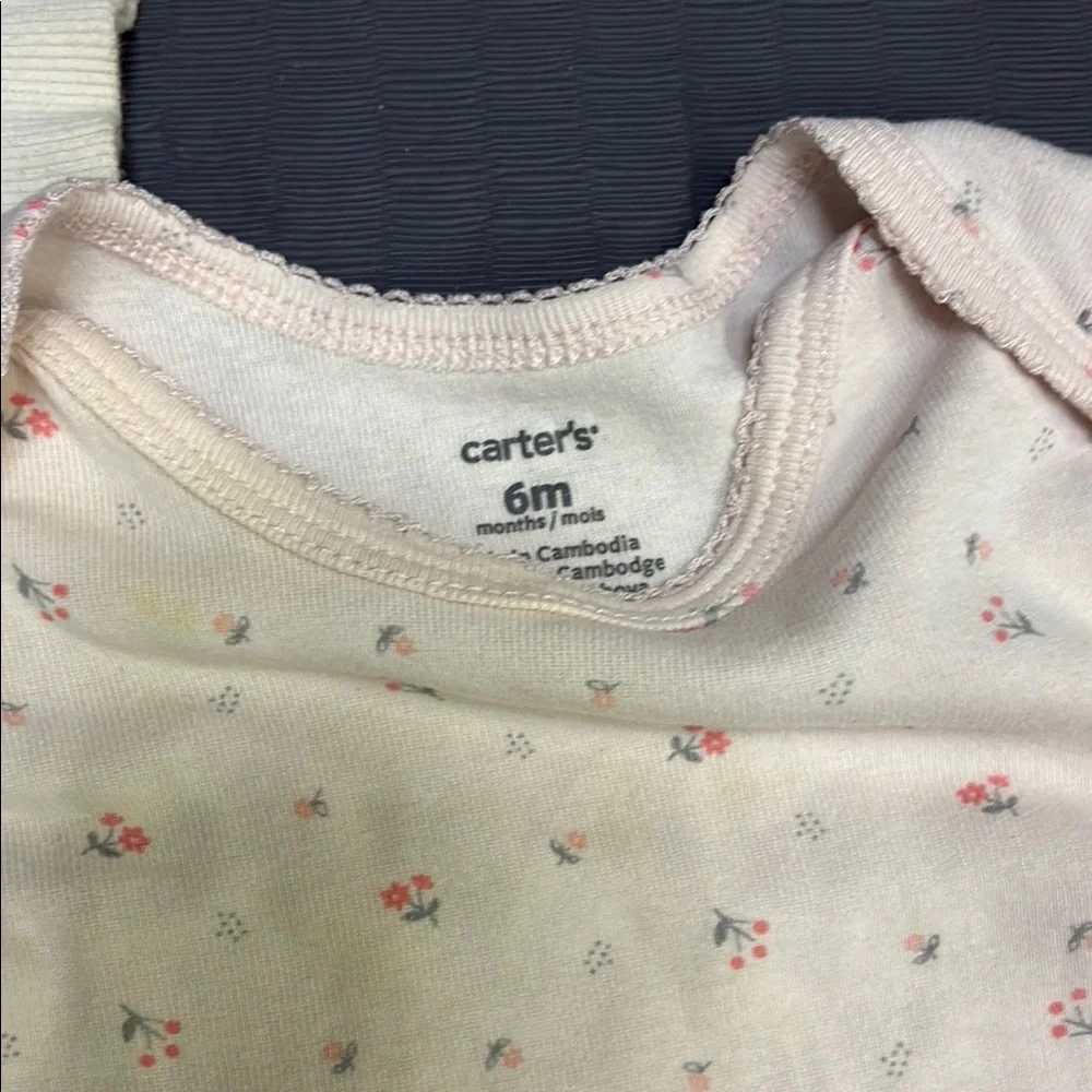 Carter's Coral Pink Pants with Floral Tops Set
